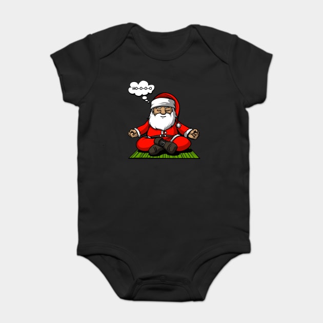 Santa Christmas Meditation Baby Bodysuit by underheaven